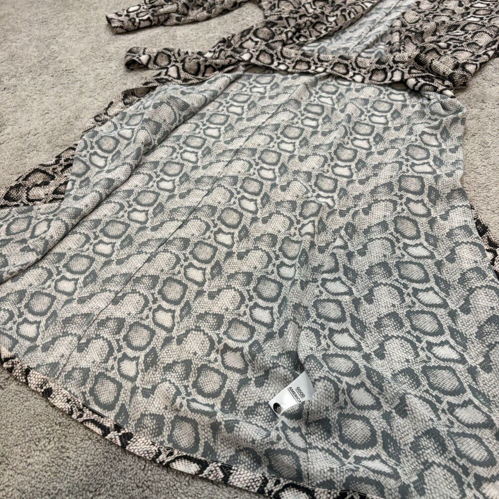 Good American Python Robe Cover Up Wrap Dress Size 1 Snake - Picture 6 of 13